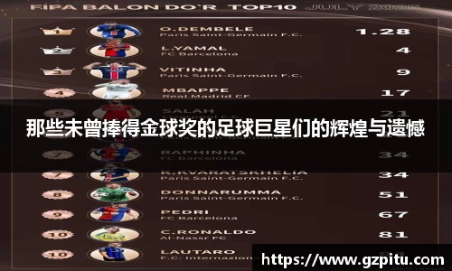 那些未曾捧得金球奖的足球巨星们的辉煌与遗憾